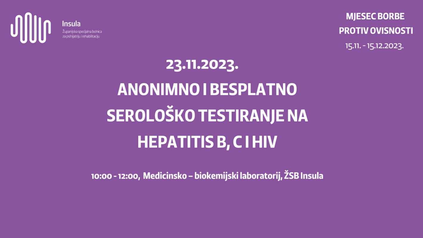 Besplatno serološko testiranje na hepatitis B, C i HIV